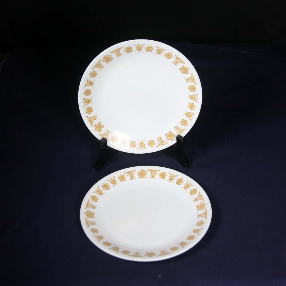 Two Vintage Corningware Corelle Butterfly Gold Salad Plates